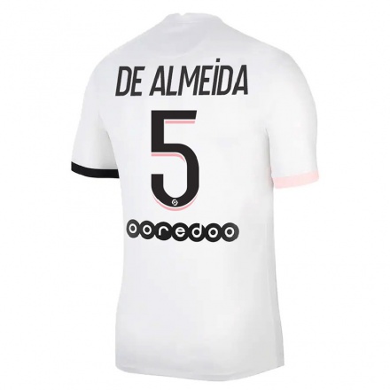 Enfant Football Maillot Elisa De Almeida #5 Blanc Rose Tenues Extérieur 2021/22 T-shirt