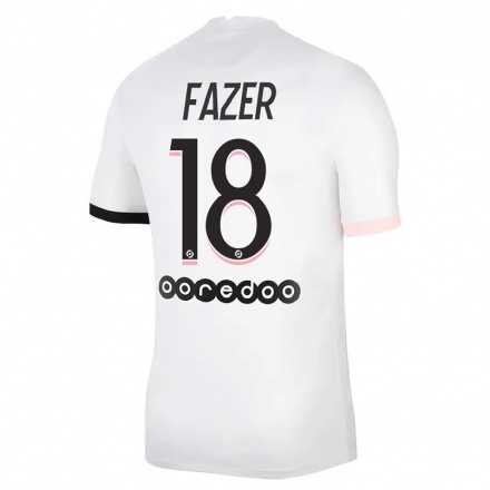 Enfant Football Maillot Laurina Fazer #18 Blanc Rose Tenues Extérieur 2021/22 T-shirt