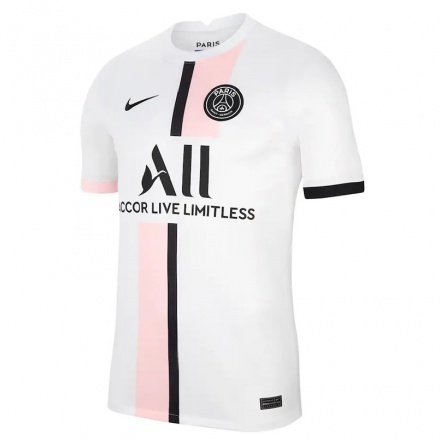 Enfant Football Maillot Estelle Cascarino #19 Blanc Rose Tenues Extérieur 2021/22 T-shirt