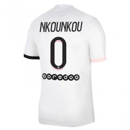 Enfant Football Maillot Desthy Nkounkou #0 Blanc Rose Tenues Extérieur 2021/22 T-shirt