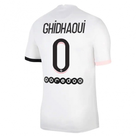 Enfant Football Maillot Manel Ghidhaoui #0 Blanc Rose Tenues Extérieur 2021/22 T-shirt