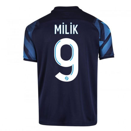 Enfant Football Maillot Arkadiusz Milik #9 Bleu Foncé Tenues Extérieur 2021/22 T-Shirt