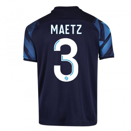 Enfant Football Maillot Agathe Maetz #3 Bleu Foncé Tenues Extérieur 2021/22 T-Shirt