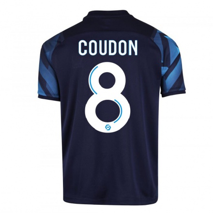 Enfant Football Maillot Marine Coudon #8 Bleu Foncé Tenues Extérieur 2021/22 T-Shirt