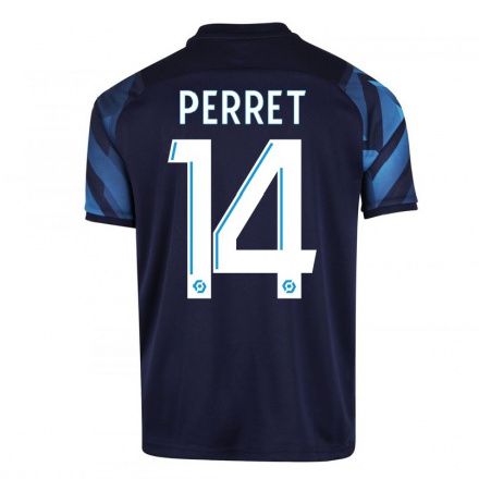 Enfant Football Maillot Jenny Perret #14 Bleu Foncé Tenues Extérieur 2021/22 T-shirt