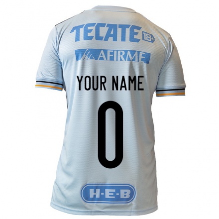Enfant Football Maillot Votre Nom #0 Bleu Clair Tenues Extérieur 2021/22 T-Shirt