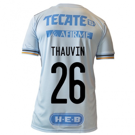 Enfant Football Maillot Florian Thauvin #26 Bleu Clair Tenues Extérieur 2021/22 T-Shirt