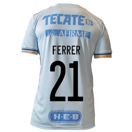 Enfant Football Maillot Stefany Ferrer #21 Bleu Clair Tenues Extérieur 2021/22 T-Shirt