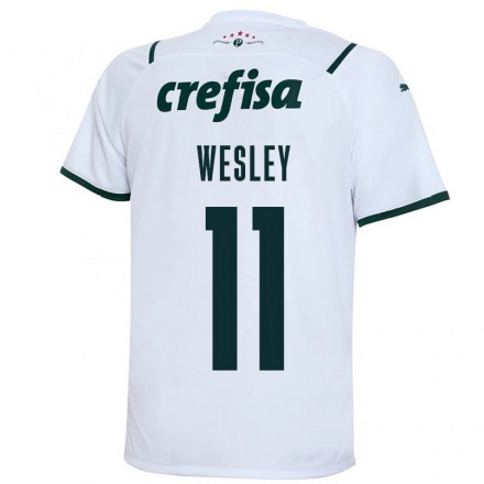Enfant Football Maillot Wesley #11 Blanche Tenues Extérieur 2021/22 T-Shirt