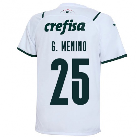 Enfant Football Maillot Gabriel Menino #25 Blanche Tenues Extérieur 2021/22 T-shirt