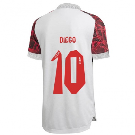 Enfant Football Maillot Diego #10 Blanche Tenues Extérieur 2021/22 T-shirt
