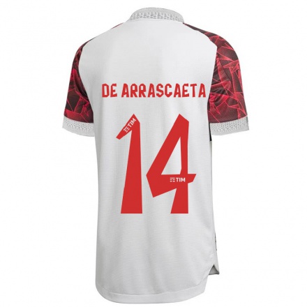Enfant Football Maillot Giorgian de Arrascaeta #14 Blanche Tenues Extérieur 2021/22 T-Shirt