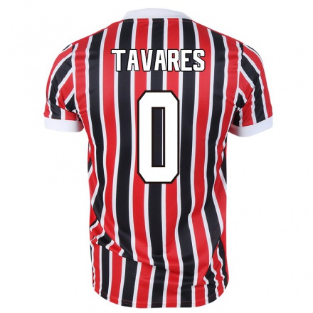 Enfant Football Maillot Junior Tavares #0 Rouge Noir Tenues Extérieur 2021/22 T-shirt