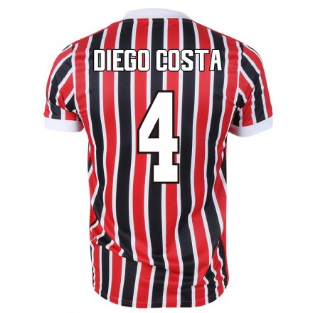 Enfant Football Maillot Diego Costa #4 Rouge Noir Tenues Extérieur 2021/22 T-Shirt
