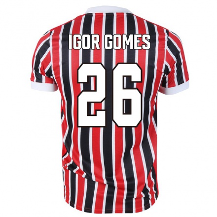Enfant Football Maillot Igor Gomes #26 Rouge Noir Tenues Extérieur 2021/22 T-Shirt