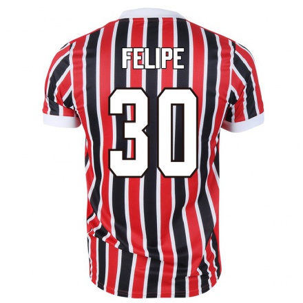 Enfant Football Maillot Everton Felipe #30 Rouge Noir Tenues Extérieur 2021/22 T-Shirt