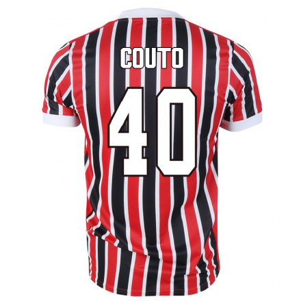 Enfant Football Maillot Thiago Couto #40 Rouge Noir Tenues Extérieur 2021/22 T-shirt