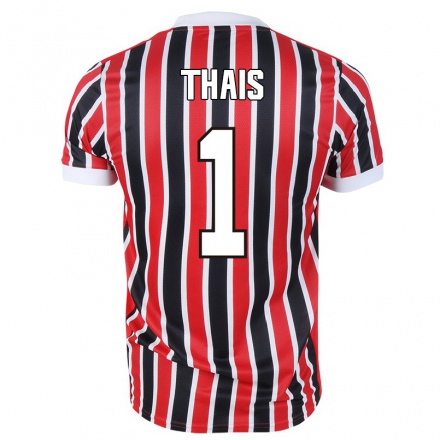 Enfant Football Maillot Thais #1 Rouge Noir Tenues Extérieur 2021/22 T-shirt