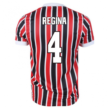 Enfant Football Maillot Thais Regina #4 Rouge Noir Tenues Extérieur 2021/22 T-shirt