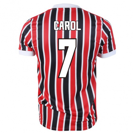 Enfant Football Maillot Carol #7 Rouge Noir Tenues Extérieur 2021/22 T-shirt