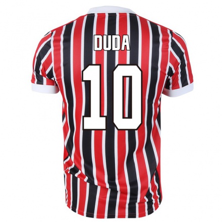 Enfant Football Maillot Duda #10 Rouge Noir Tenues Extérieur 2021/22 T-Shirt