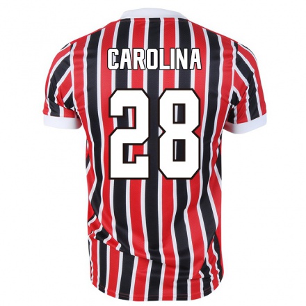 Enfant Football Maillot Ana Carolina #28 Rouge Noir Tenues Extérieur 2021/22 T-Shirt