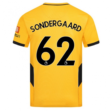 Enfant Football Maillot Andreas Sondergaard #62 Jaune Tenues Domicile 2021/22 T-Shirt
