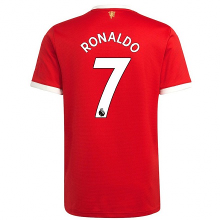 Enfant Football Maillot Cristiano Ronaldo #7 Rouge Tenues Domicile 2021/22 T-Shirt