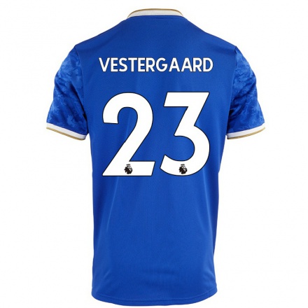 Enfant Football Maillot Jannik Vestergaard #23 Bleu Royal Tenues Domicile 2021/22 T-Shirt