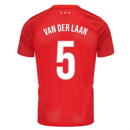 Enfant Football Maillot Michelle Van Der Laan #5 Rouge Tenues Domicile 2021/22 T-shirt