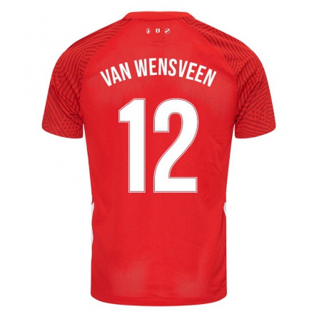 Enfant Football Maillot Dominique Van Wensveen #12 Rouge Tenues Domicile 2021/22 T-shirt