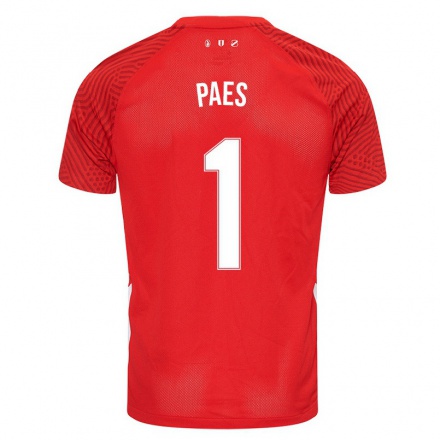 Enfant Football Maillot Maarten Paes #1 Rouge Tenues Domicile 2021/22 T-shirt