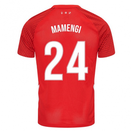 Enfant Football Maillot Christopher Mamengi #24 Rouge Tenues Domicile 2021/22 T-shirt