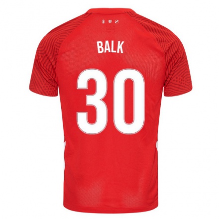 Enfant Football Maillot Remco Balk #30 Rouge Tenues Domicile 2021/22 T-shirt