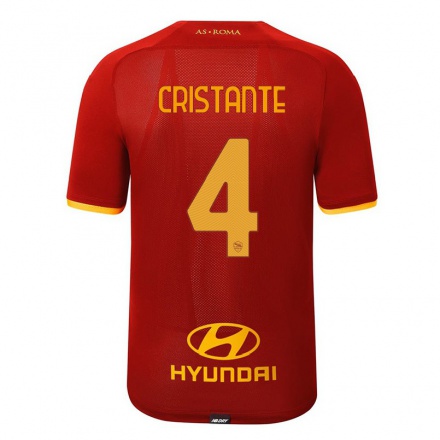 Enfant Football Maillot Bryan Cristante #4 Rouge Tenues Domicile 2021/22 T-Shirt