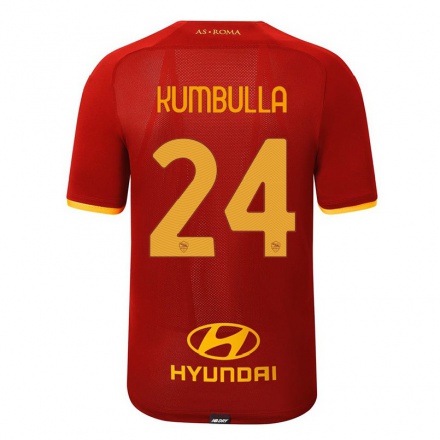 Enfant Football Maillot Marash Kumbulla #24 Rouge Tenues Domicile 2021/22 T-shirt