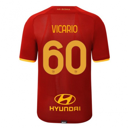Enfant Football Maillot Javier Vicario #60 Rouge Tenues Domicile 2021/22 T-shirt