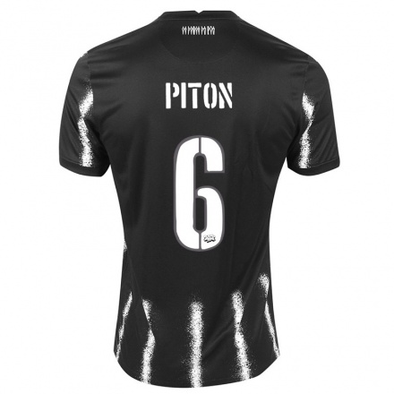 Enfant Football Maillot Lucas Piton #6 Le Noir Tenues Extérieur 2021/22 T-Shirt