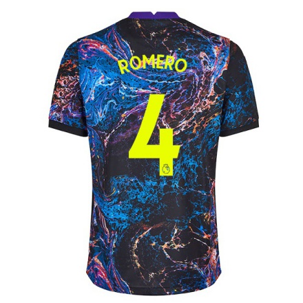 Enfant Football Maillot Cristian Romero #4 Multicolore Tenues Extérieur 2021/22 T-Shirt
