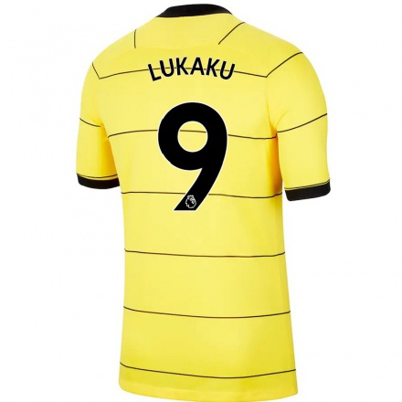 Enfant Football Maillot Romelu Lukaku #9 Jaune Tenues Extérieur 2021/22 T-shirt