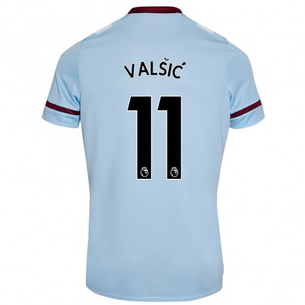 Enfant Football Maillot Nikola Vlasic #11 Bleu Ciel Tenues Extérieur 2021/22 T-Shirt