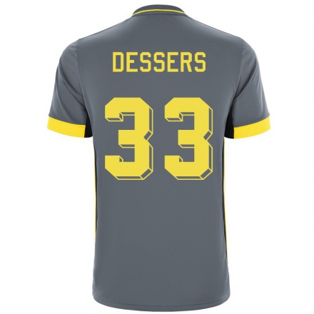 Enfant Football Maillot Cyriel Dessers #33 Gris Noir Tenues Extérieur 2021/22 T-Shirt