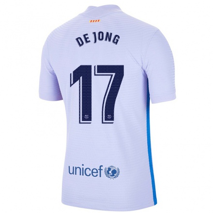 Enfant Football Maillot Luuk de Jong #17 Violet Clair Tenues Extérieur 2021/22 T-Shirt