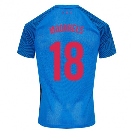 Enfant Football Maillot Myrthe Moorrees #18 Bleu Ciel Tenues Extérieur 2021/22 T-shirt