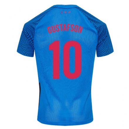 Enfant Football Maillot Simon Gustafson #10 Bleu Ciel Tenues Extérieur 2021/22 T-shirt