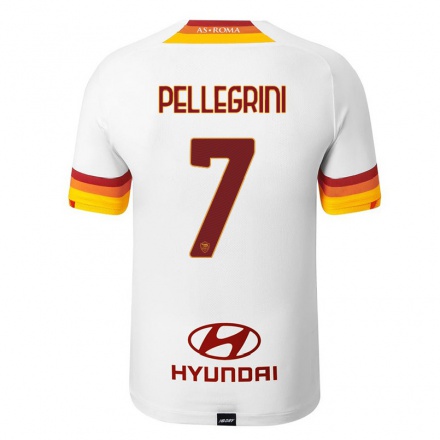Enfant Football Maillot Lorenzo Pellegrini #7 Blanc Tenues Extérieur 2021/22 T-Shirt
