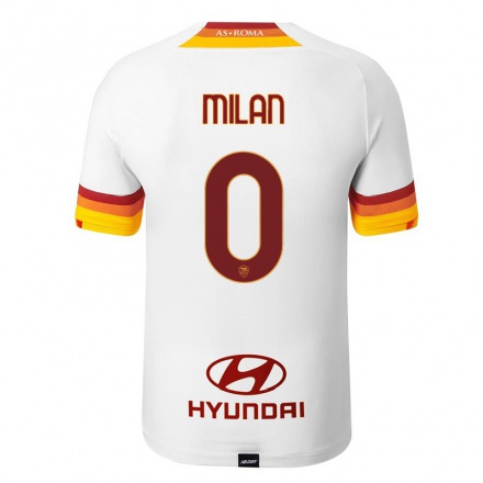Enfant Football Maillot Alberto Milan #0 Blanc Tenues Extérieur 2021/22 T-Shirt