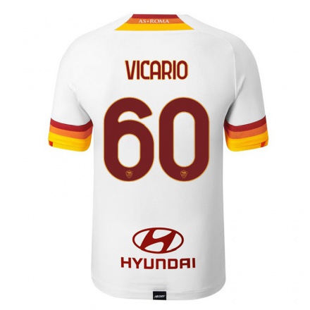 Enfant Football Maillot Javier Vicario #60 Blanc Tenues Extérieur 2021/22 T-shirt