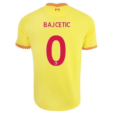Enfant Football Maillot Stefan Bajcetic #0 Jaune Tenues Third 2021/22 T-shirt