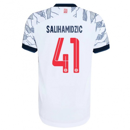 Enfant Football Maillot Nick Salihamidzic #41 Gris Blanc Tenues Third 2021/22 T-Shirt